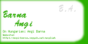 barna angi business card